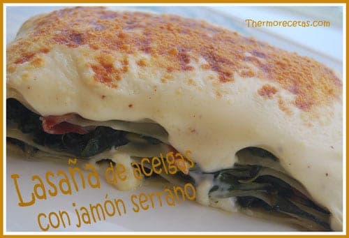 Lasaña de acelgas con jamón serrano