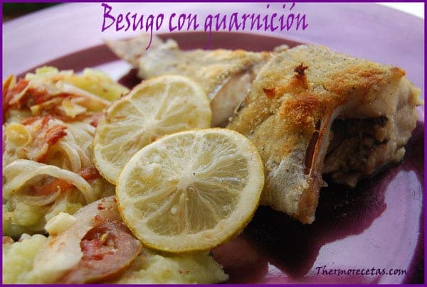 Besugo con guarnición