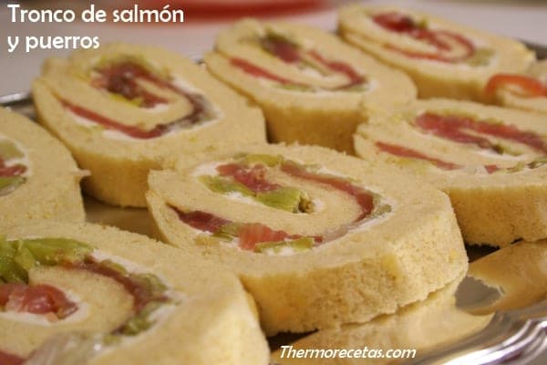 Tronco de salmón y puerros