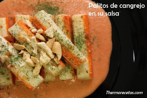 Palitos de cangrejo en su salsa