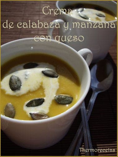 Crema de Calabaza y Manzana con Queso